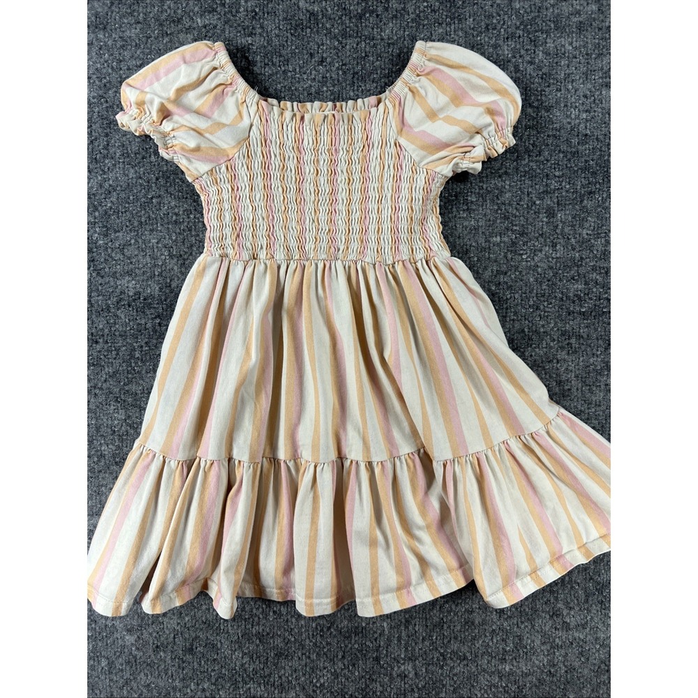 SweetHoney Pastel Striped Smocked Twirl Dress - Size 4T